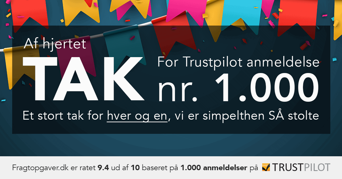 bille langsom dyb Fragtopgaver.dk har fået 1.000 anmeldelser på Trustpilot!